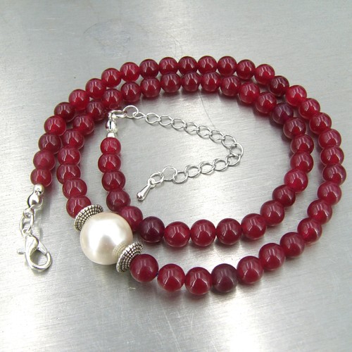Rubin halskette kette - kette, mit