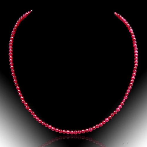 Rubin halskette 4mm - rubin,
