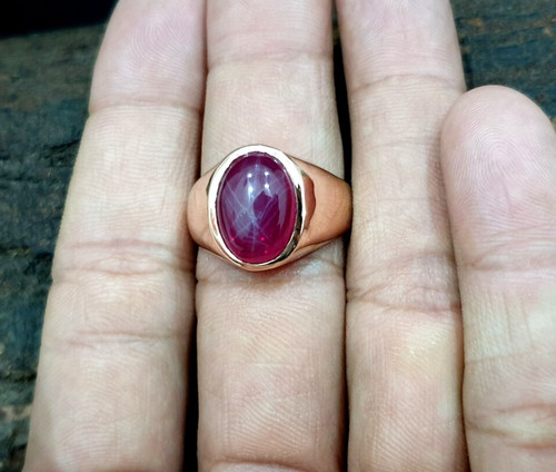 Rosegold stern rubin ring - rubin,