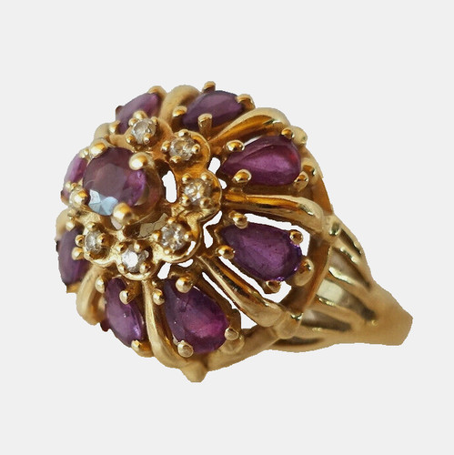 Rubin brillant ring 585 - rubin, gold