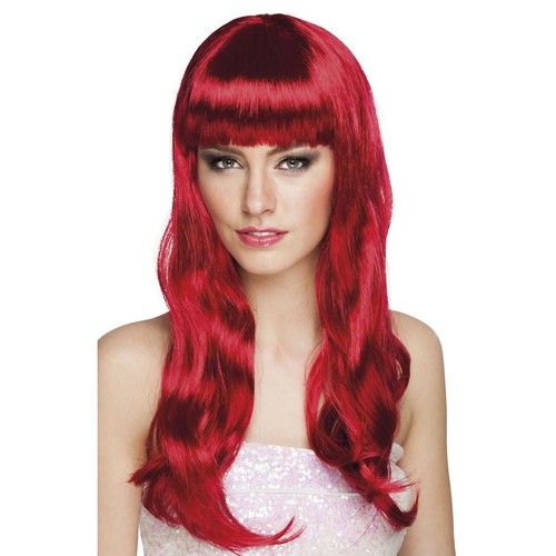 Rubin rote pony perücke - rubin-rote,