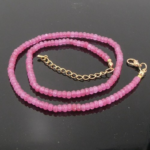 Pink rubin halskette - pink, radform