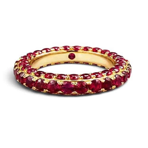 Ring 925 silber rubin rund - 925,