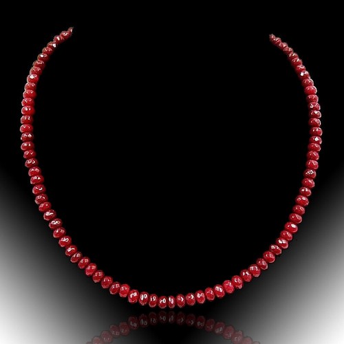 Rubin halskette 925 silber - rubin,