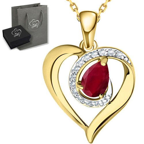 Herz kette echter - herz-kette, rubin