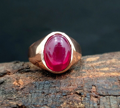 Roségold rubin ring cabochon - roségold,