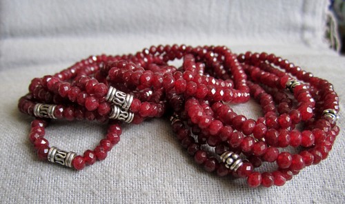 Armband aus rubin rondelle - rubin,