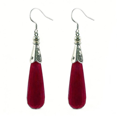 Rubin ohrringe 925 sterling - ohrringe,