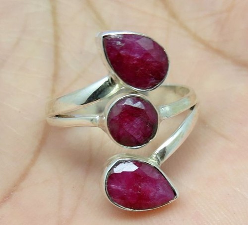 Natürlicher rubin ring 925 - rubin,