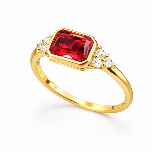 Ring gold rubin - in, stein