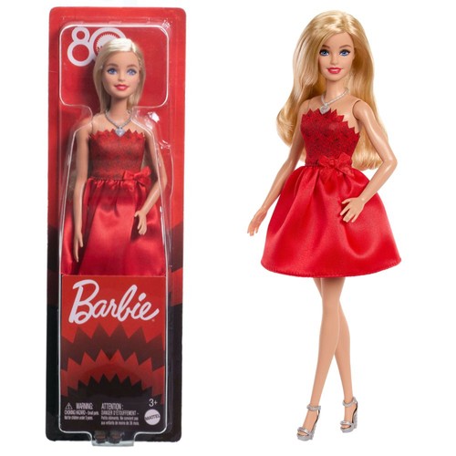 Rubinrote barbie puppe jgd25 - barbie,