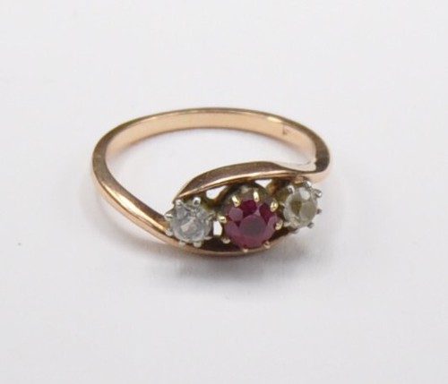 Rotgold ring klein rubin topas - ring,